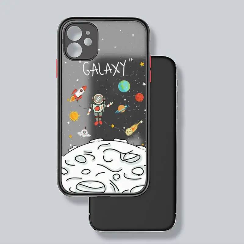 

Star Astronaut Phone Case black matte transparent For iPhone 7 8 x xs xr 11 12 pro plus mini max Clear Funda