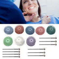 40pcs dental composite spiral finishing polishing plastic disc wheel 10pcs shank mandrel 2 35mm oral hygiene teeth polisher kits