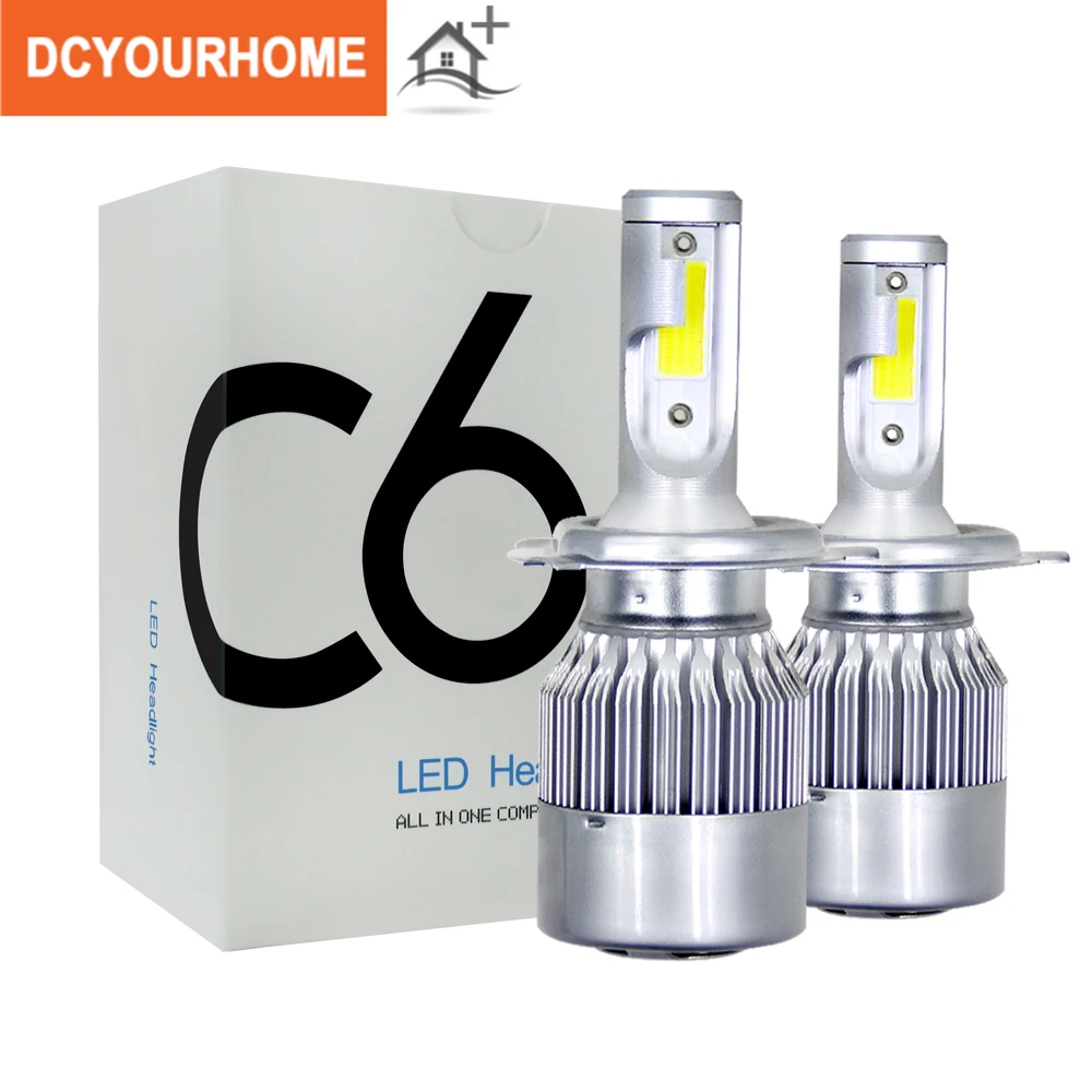 

2pcs C6 LED Car Headlights 72W 7600LM COB Auto Headlamp Bulbs H1 H3 H4 H7 H11 880 9004 9005 9006 9007 Car Styling Lights