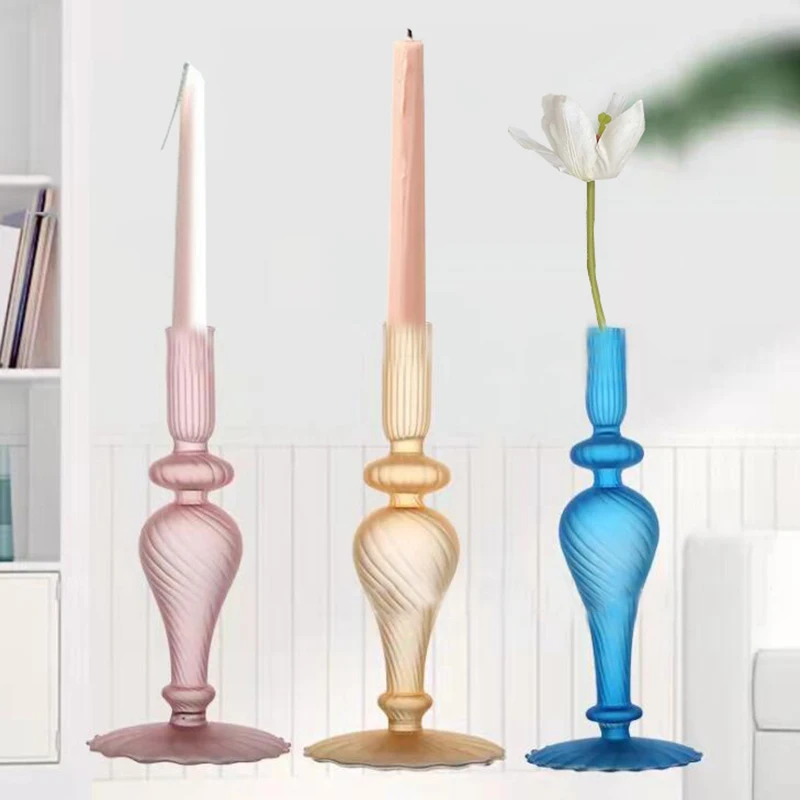 

Candle Holder Glass Candlestick Home Decor Vase Wedding Decoration Art Desktop Decoration for Wedding Home Garden Office