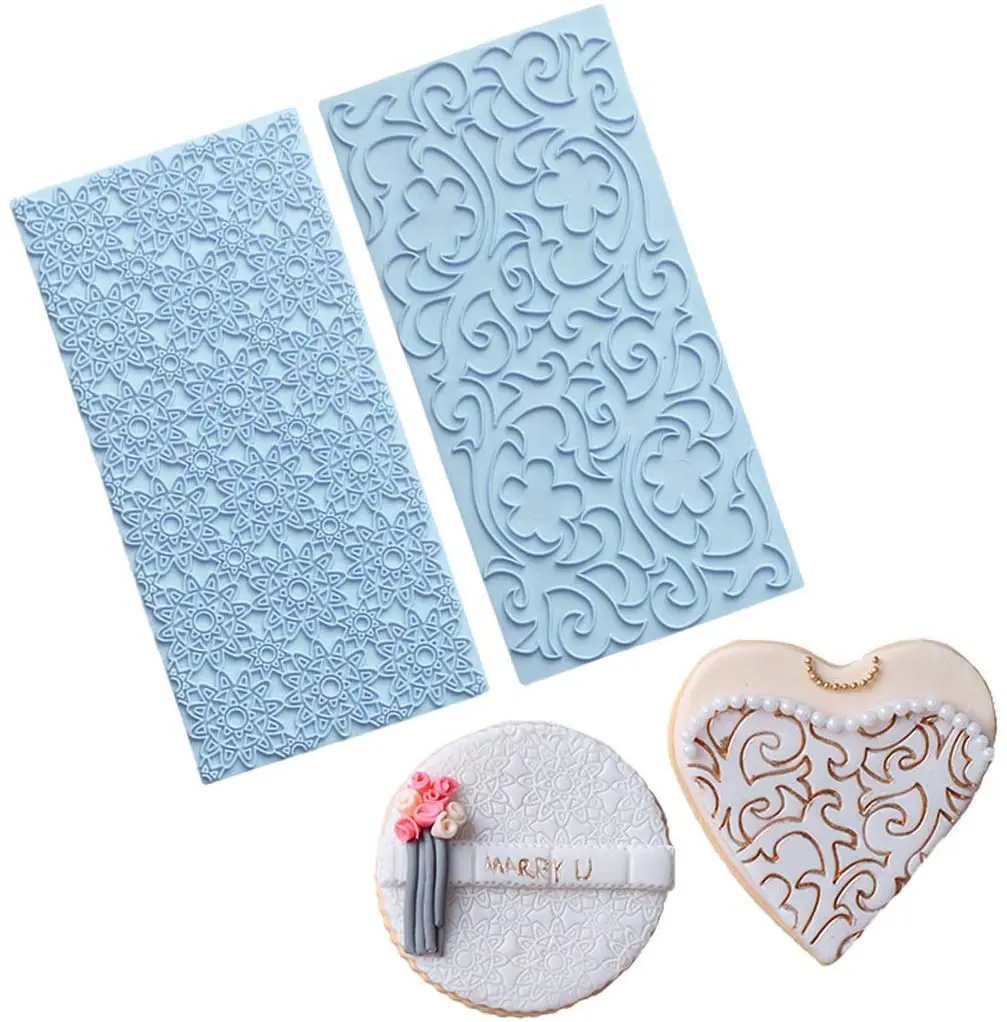 Набор пресс форм для помадки тисненая древесная кора кирпичная стена цветок