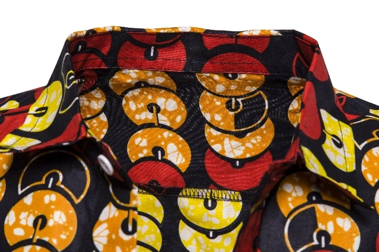 Новый мужской повседневный модный Национальный стиль с принтом Мужская рубашка