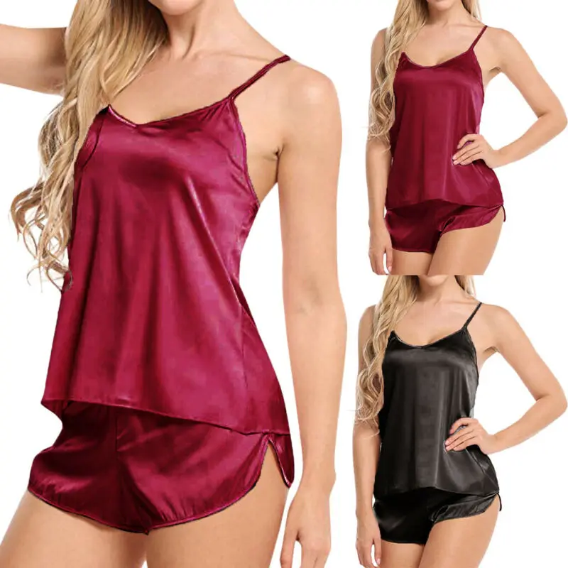 Женская пикантная летняя кружевная одежда для сна женское атласное нижнее белье