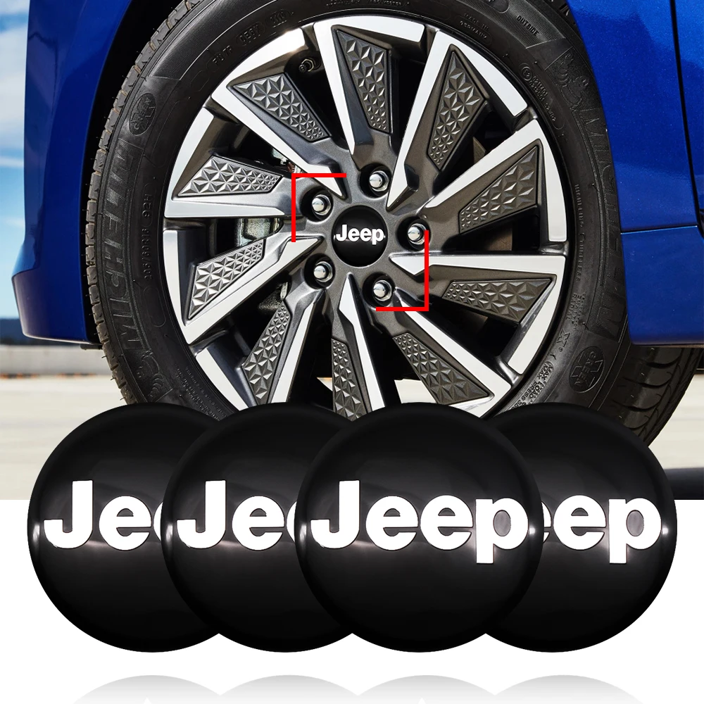Наклейки из углеродного волокна для Jeep Wk2 Wj Zj Compass Patriot Wrangler Jk, 4 шт., 56 мм