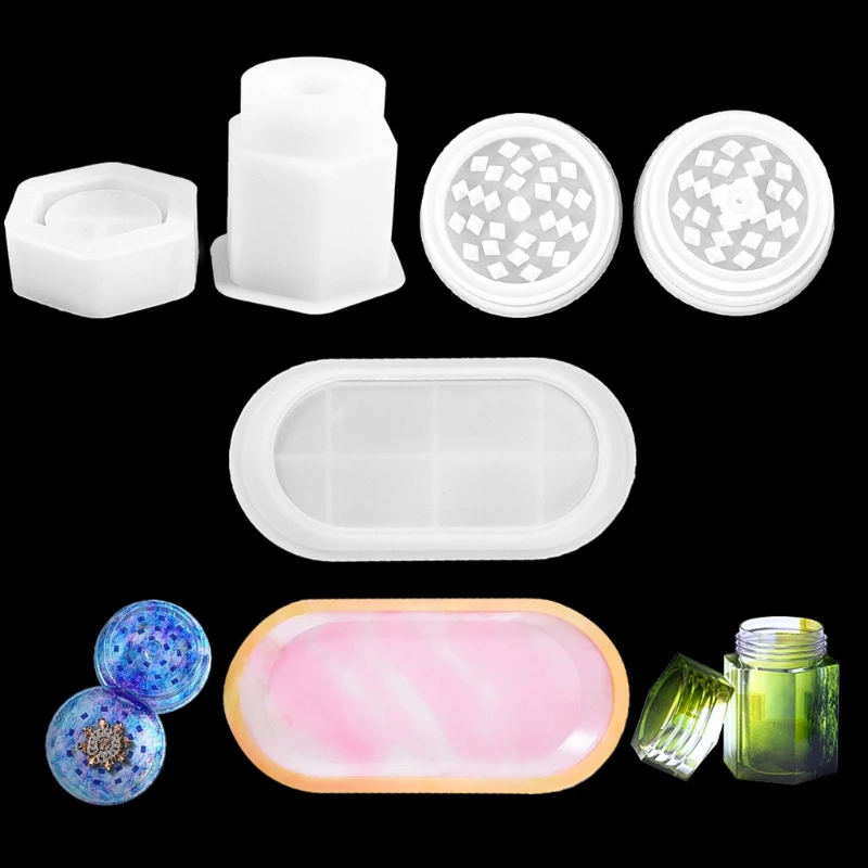 

Round Jar Mold and Spice Grinder Silicone Epoxy Casting Mold for DIY Herb Spice Crusher Resin Decoration