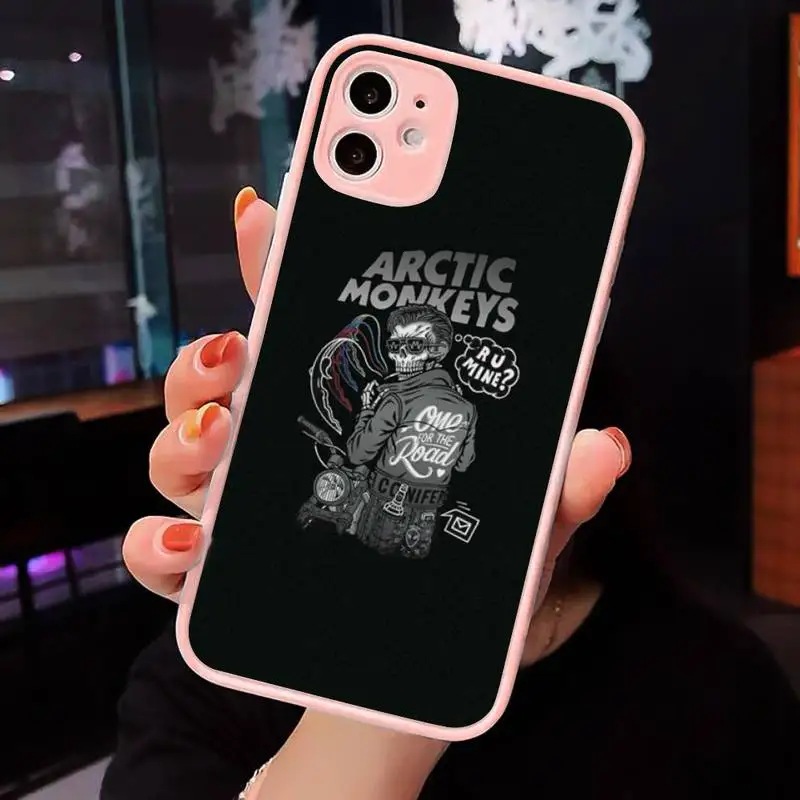 

Arctic Monkeys band Phone Case For iPhone 12 11 Mini Pro XR XS Max 7 8 Plus X Matte transparent Pink Back Cover