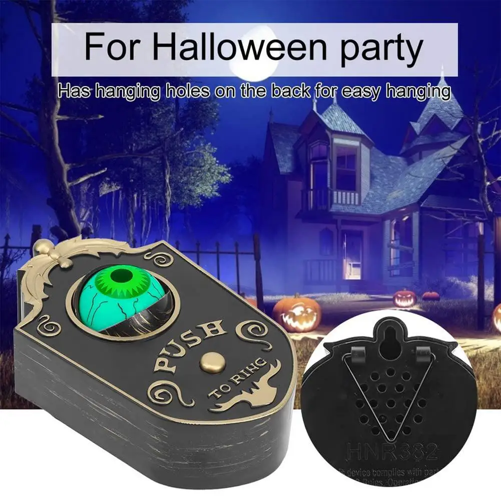 

Halloween One Eyed Doorbell Decoration Horror Props Glowing Hanging Piece Whole Door Hanging Plastic Doorbell Eyeball Bell Decor