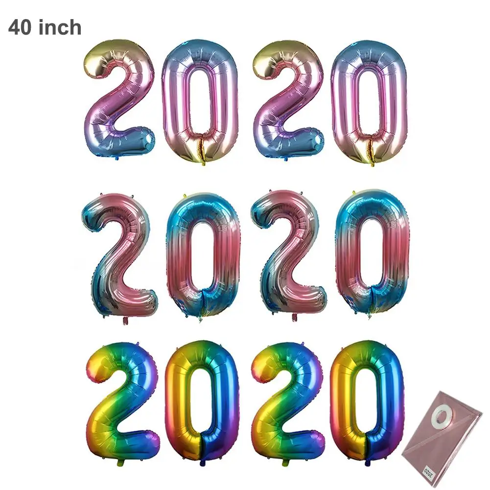 Большой 40 дюймов 2020 версия цифровой набор алюминиевый шар для Hoem новогодние