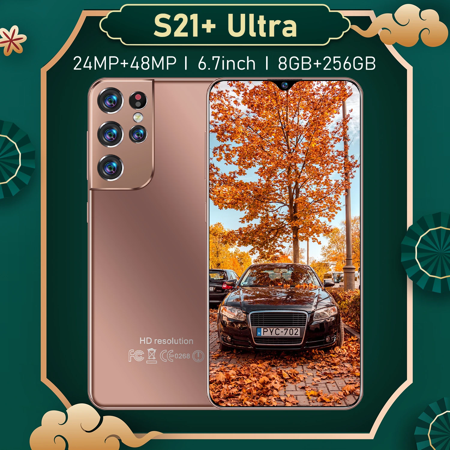 

Galaxy S21Ultra 2021 Newest 7.3" Mobile Phone Android 10.0 Snapdragon 865 6800mAh 12 512GB Fingerprint Unlock Smart Cellphone