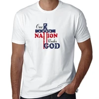 one nation under god novelty star spangled cross christianity t shirt summer cotton short sleeve o neck mens t shirt new s 3xl