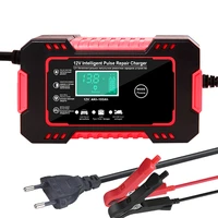 motorcycle car battery charger 12v 6a intelligent automatic fast power charging wet dry lead acid lcd display