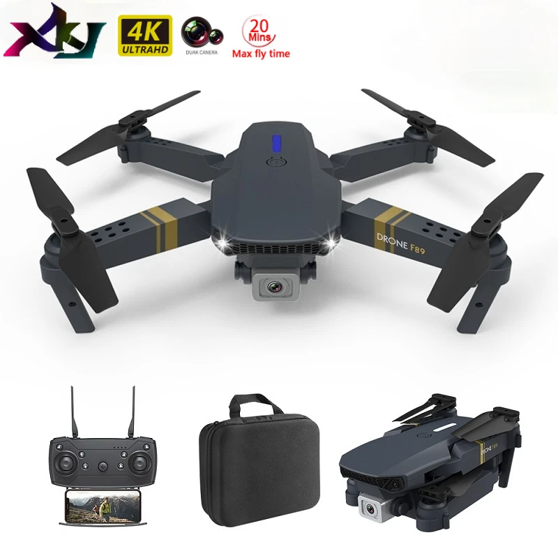 

XKJ F89 mini Drone 4K profesional Foldable Quadcopter With Wide Angle Dual Camera RC Drones Toys for boys vs E88 E99 E68 V4