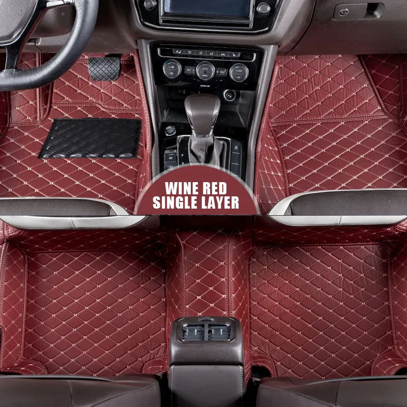 single wine red Кожаные автомобильные коврики на заказ для TOYOTA Avensis 2003- Автомобильный Ковер водонепроницаемые автомобильные аксессуары - Название цвета: single wine red