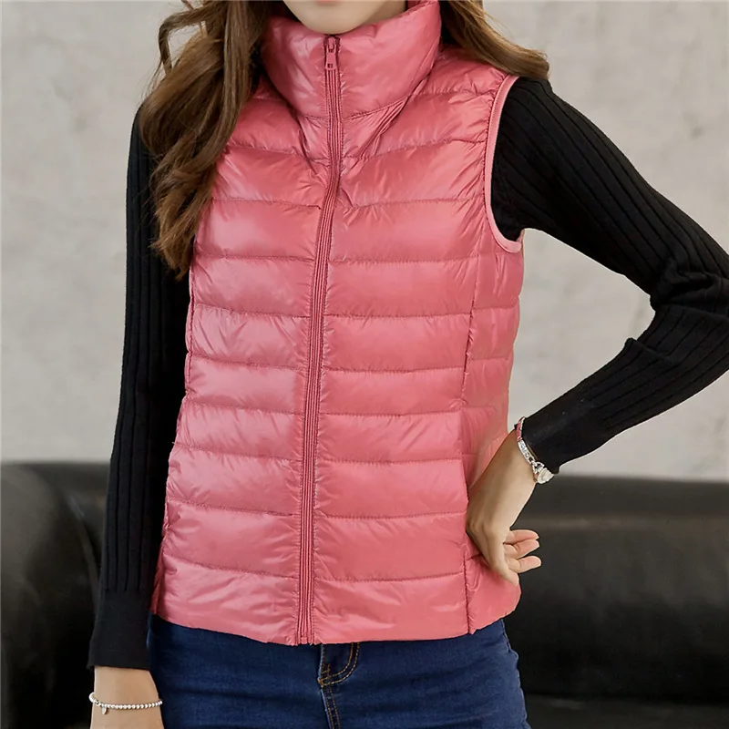2019 женский тонкий пуховый жилет майка Женский легкий пуховик Женская куртка плюс