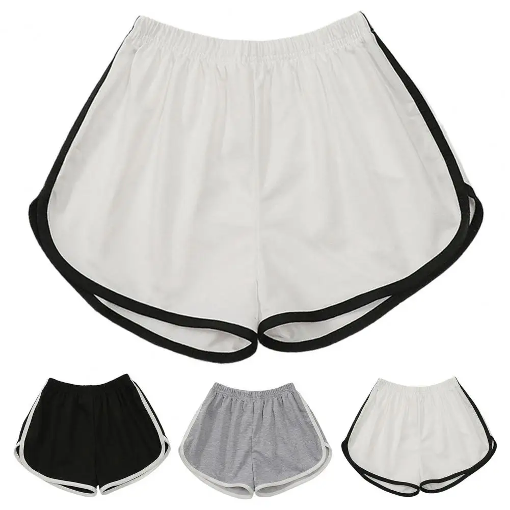 

Women Fashion Elastic Waist Stretchy Yoga Shorts Soft Fitness Shorts Patchwork Sportwear