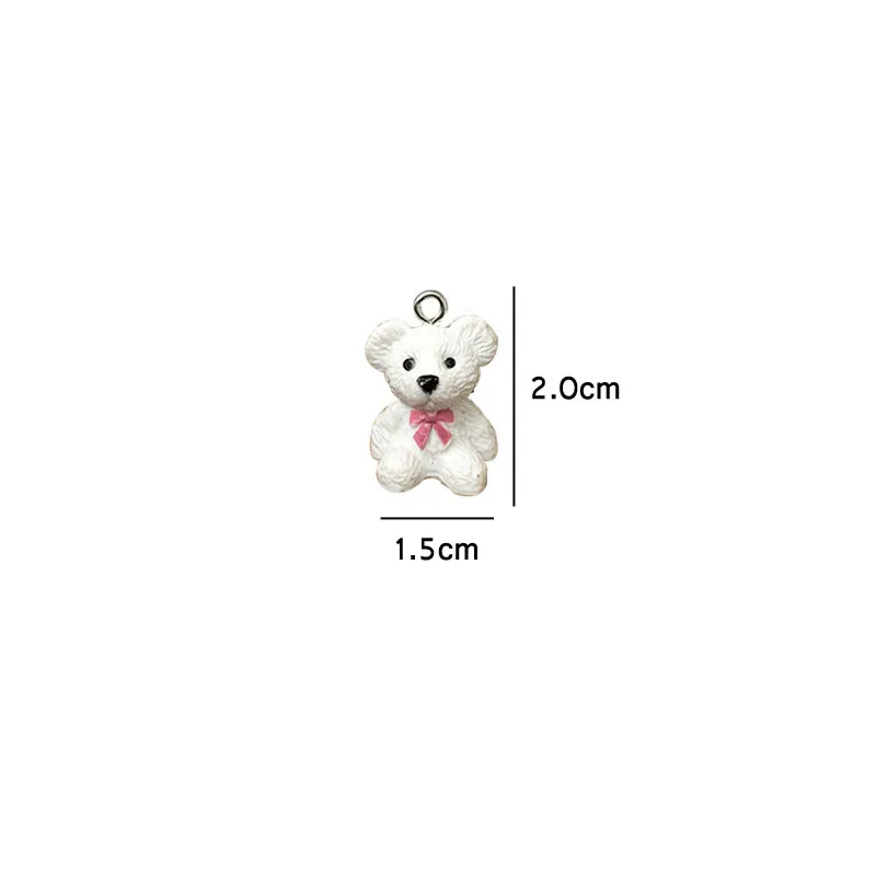 4 шт. Kawaii 3D медведь ожерелье смола шармы Подвески Diy для изготовления ювелирных изделий маленький медведь брелок ремесла ручной работы аксессуар