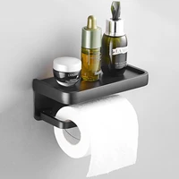 stainless steel toilet paper holder bathroom wall mount wc paper phone holder storage shelf towel roll rack organizer shelfves