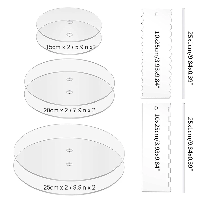 

10 Pieces Icing Scrapers Center Dowels for Serving Cake Decoration Bake Goods
