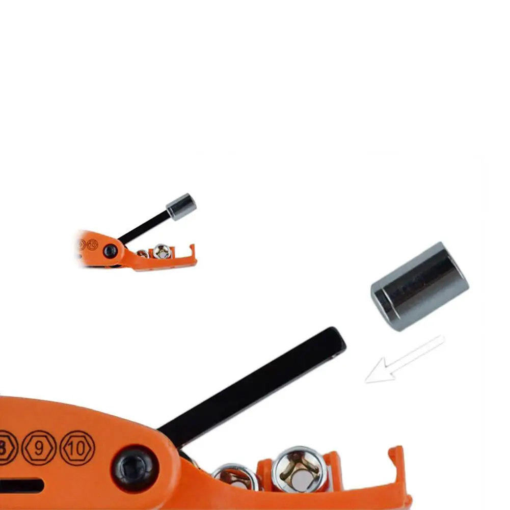 15-in-1 Bike Bicycle Repair Tool Kit Hex Wrench Nut Key Screwdriver Socket Extension Rod Foldable Multifunction Tools | Спорт и