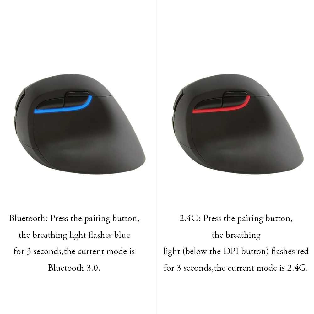 CHYI Вертикальная игровая мышь Bluetooth 3 0 и 2 4G с двойным режимом беспроводная 2400DPI