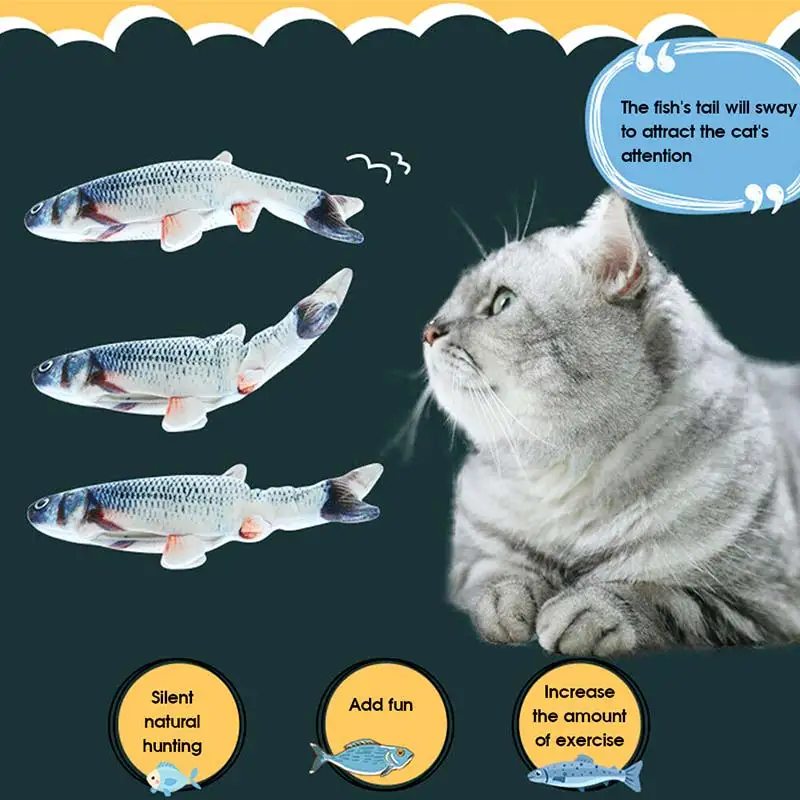

30CM Electronic Pet Cat Toy Electric USB Charging Simulation Fish Toys for Dog Cat Chewing Playing Biting Supplies
