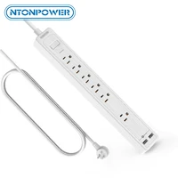 ntonpower wall mounted us power strip plug 10ft extension board power socket with usb white surge protector for home office