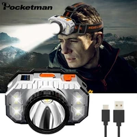 super bright led headlamp strong lights head mounted flashlights outdoor household usb rechargeable night camping led headlights