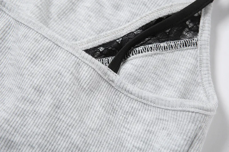 

Winter Fashion Women New Halter Neck U Neck Slim Backless Lace Stitching All Match Basic Vest Crop Top Nightclub