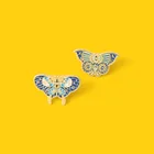 Металлическая брошь с эмалью, в форме бабочки