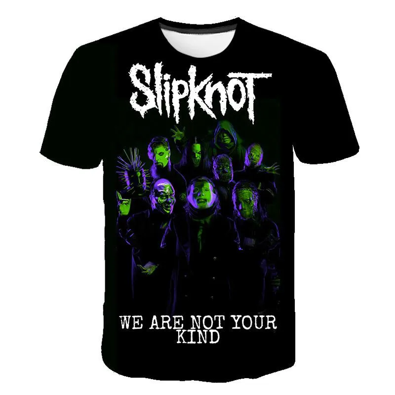 

2021 Hot T-shirt Men's 3D Printing Streetwear O-Neck Short Sleeve Heavy Metal Rock Band Top Men's Clothing