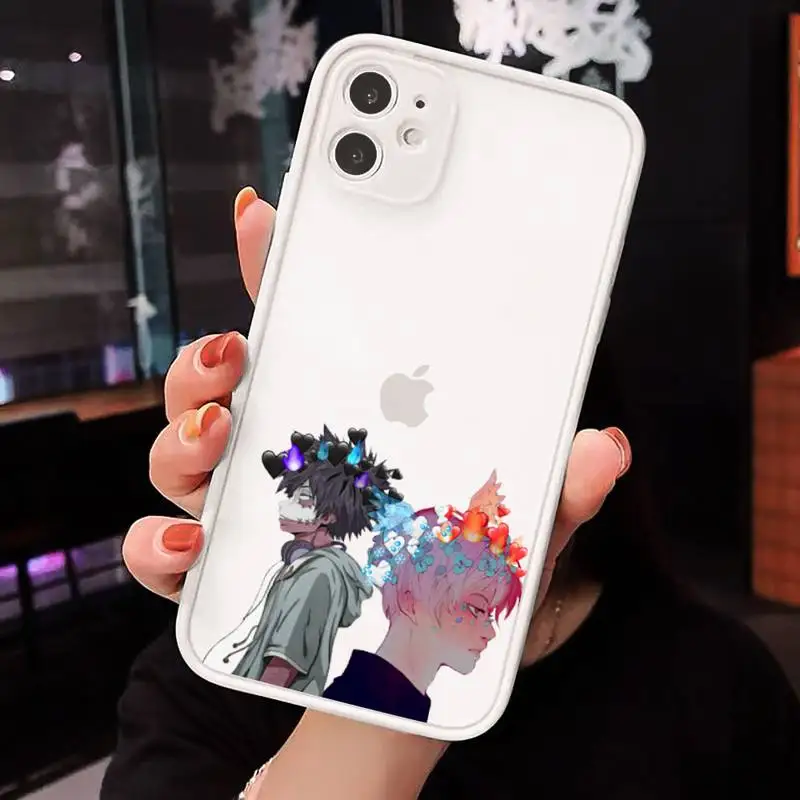 

my hero academia Phone Case Clear matte transparent For white iPhone 7 8 x xs xr 11 12 pro plus max mini Funda