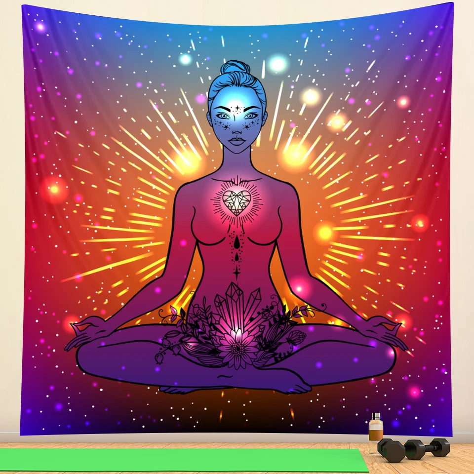 Индийский Будда чакра дома Искусство декоративный гобелен хиппи yoga коврик в