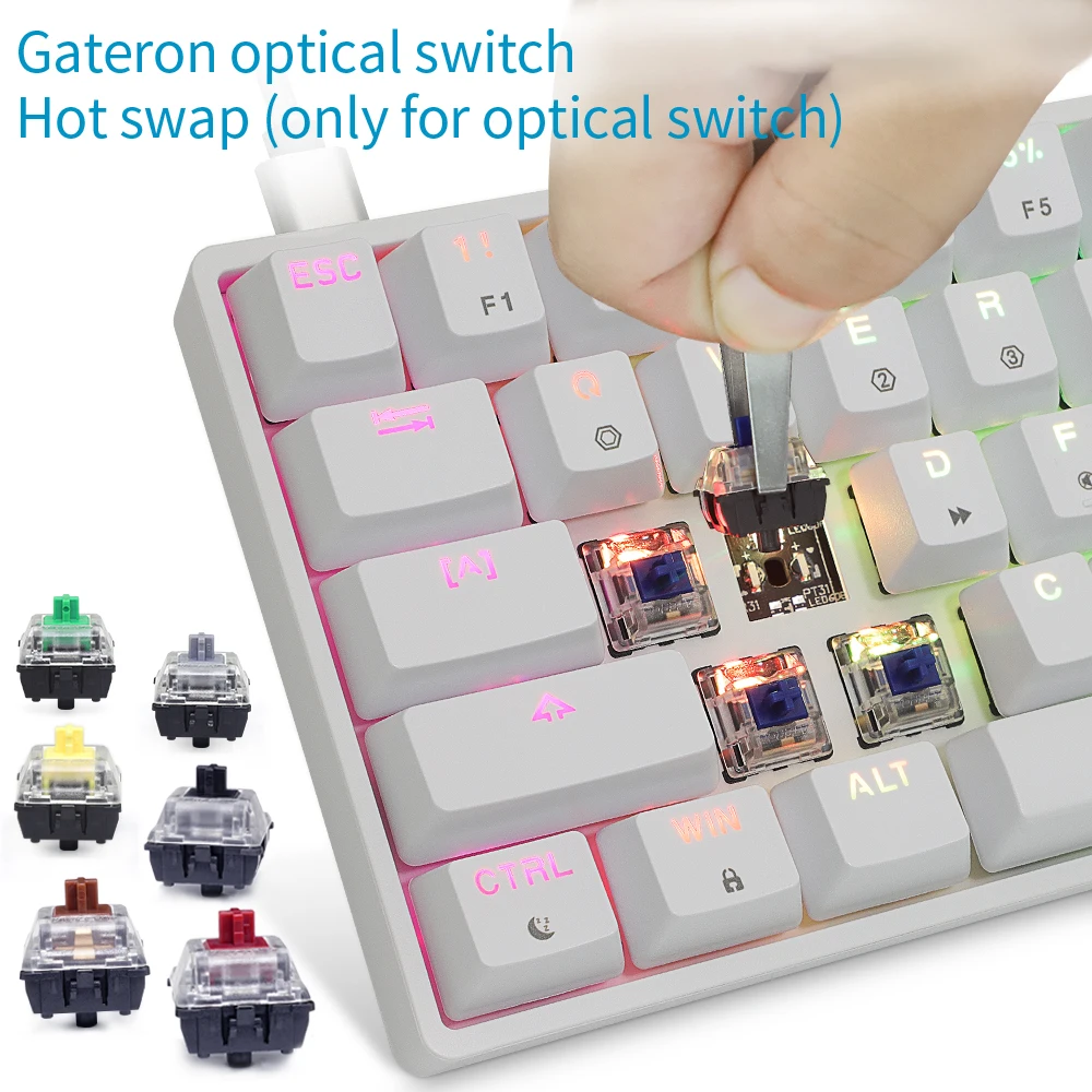 

SKYLOONG SK61 60% Russian Mechanical Game Keyboard 61 keys Wired Optical Hot Swap Gateron Red Yellow Brown For PC Desktop Laptop