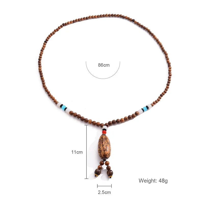 HONGYE Dzi подвеска из бисера Bodhi цепочка для свитера длинное украшение в этническом
