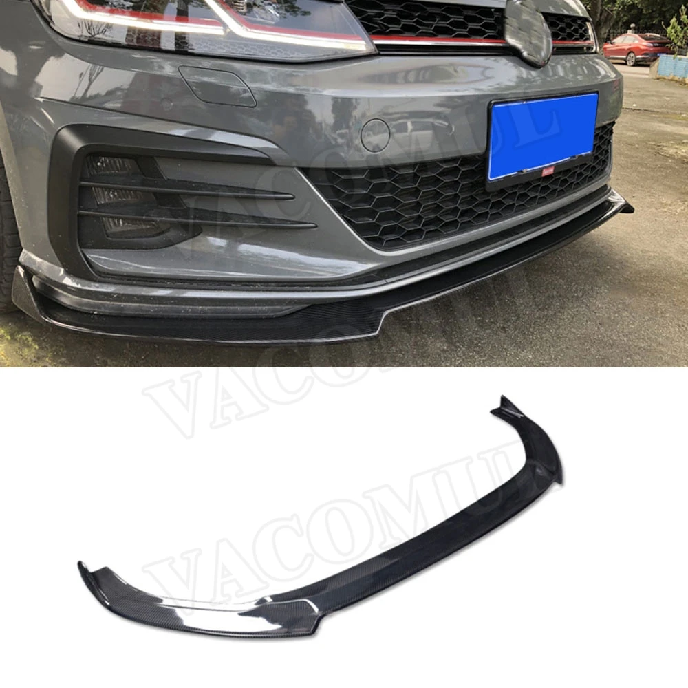 Передний бампер из углеродного волокна спойлер для VW Volkswagen MK7.5 Golf 7 5 GTI 2018 2019 FRP
