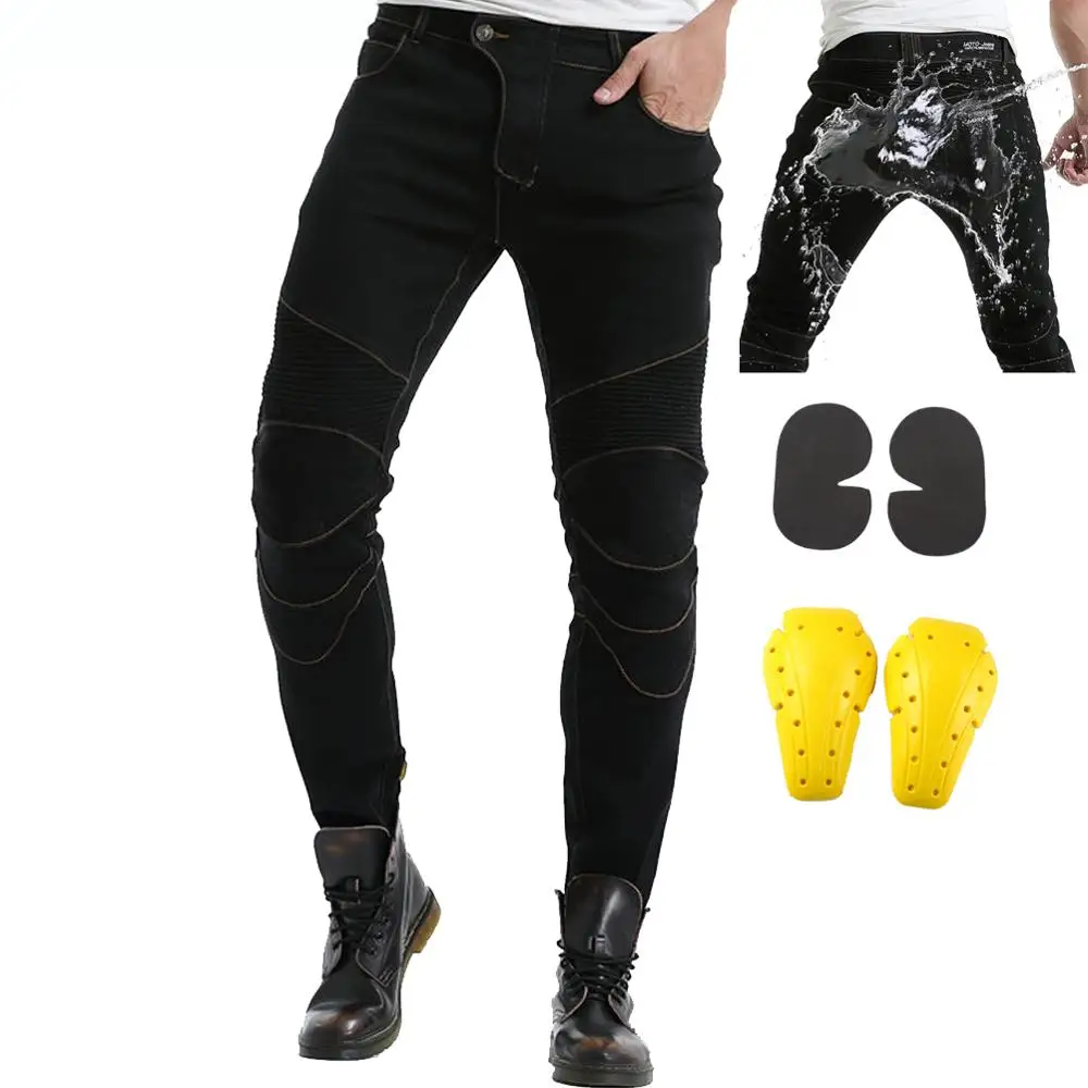 Новые водонепроницаемые мужские мотоциклетные джинсы для езды с 4 X CE панцири