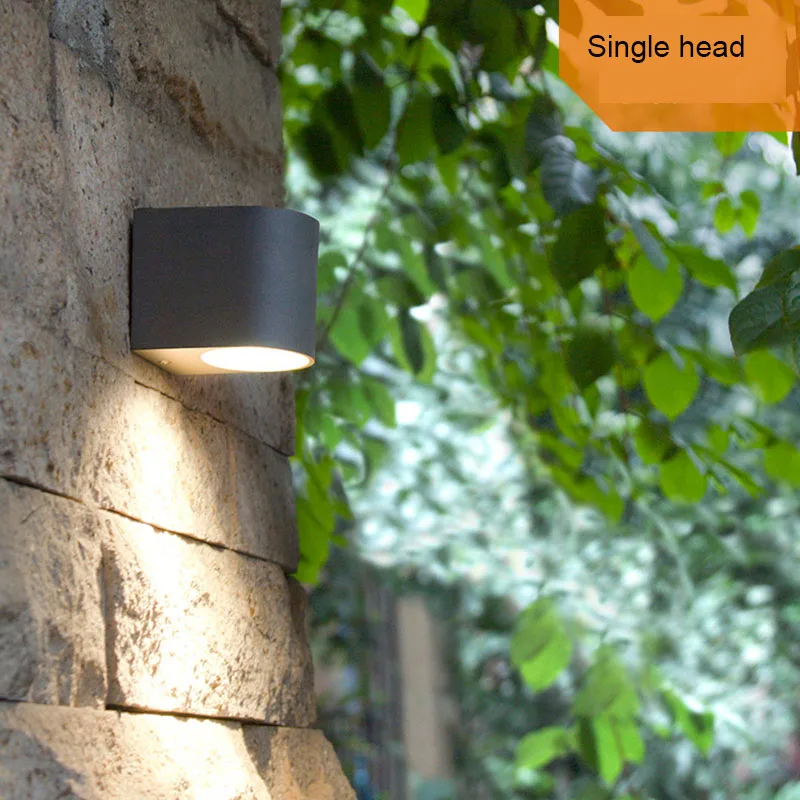 single led wall lamp Artpad 2 Пакет Темно-серый вверх вниз двойной свет алюминиевые настенные лампы Открытый балконное крыльцо водонепроницаемый GU10 Внутренний led настенный свет - Испускаемый цвет: single led wall lamp