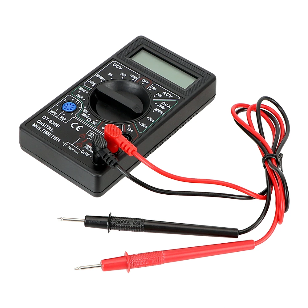 

DT830B AC/DC LCD Digital Multimeter Electrical Handheld Meter Mini Multimeter probe for 750/1000V Voltmeter Ammeter Ohm Tester