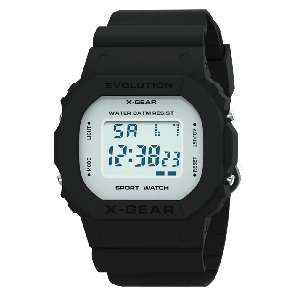 

Fashion Men Digital Watch Luxury Stainless Steel Bracelet Electronic Wrist watch Top Brand X-GEAR Sports Men's Watches Clock
