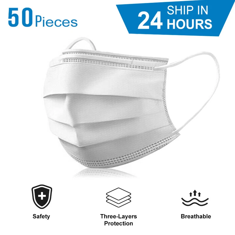 Противозагрязняющая трехслойная маска маски для защиты от пыли одноразовые лица