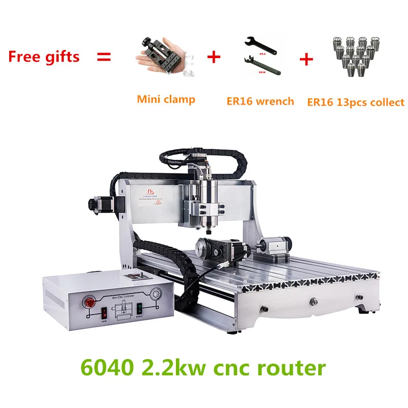 

Russia tax free CNC Router Engraver 6040 2.2KW parallel port or with USB adapter cnc Milling Machine for large area engraving