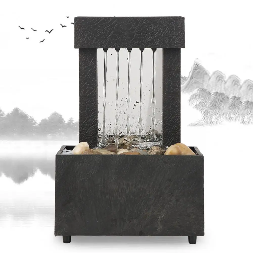 

Water Flows Ornament Small Destop Decoration Landscape Waterfall Scene Basin Home Decor