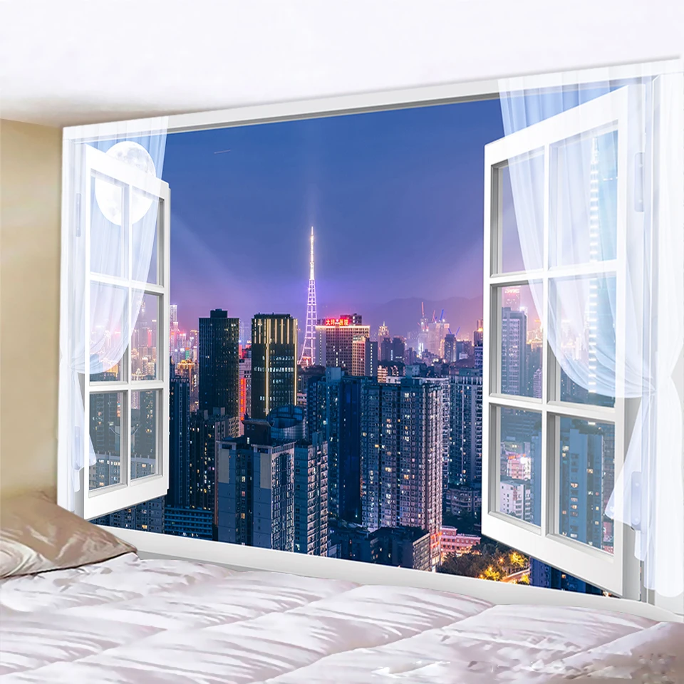 Красивый гобелен в виде Ночной пейзаж искусственный матрас украшение для стен