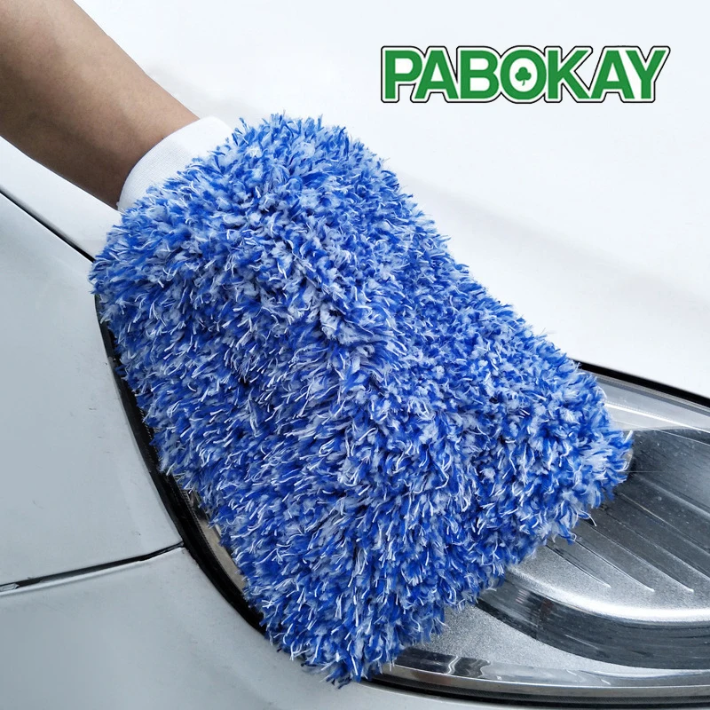 AP01 1pc Mitt High Density Auto Wash Cloth Ultra Super Absorbancy Car Sponge Plush Glove Microfiber Cleaning Towel