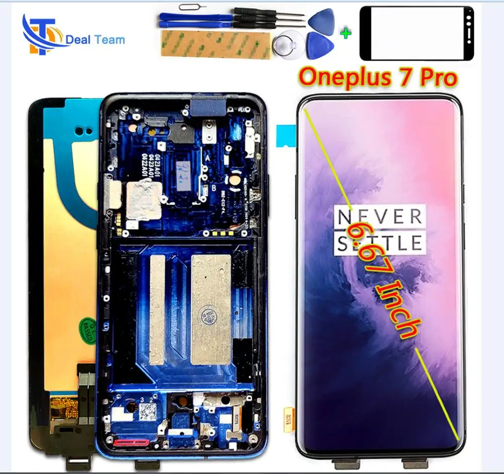 ЖК дисплей для Oneplus 7 Pro кодирующий преобразователь сенсорного экрана в сборе 6 67