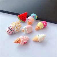 1pc cute resin pins ice cream simulation food brooches for kids coat decoration jewelry gifts