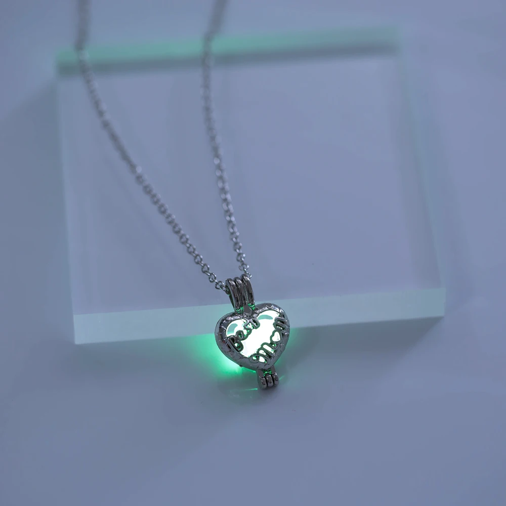 Модное светящееся ожерелье в форме сердца темноте с подвеской ювелирные изделия