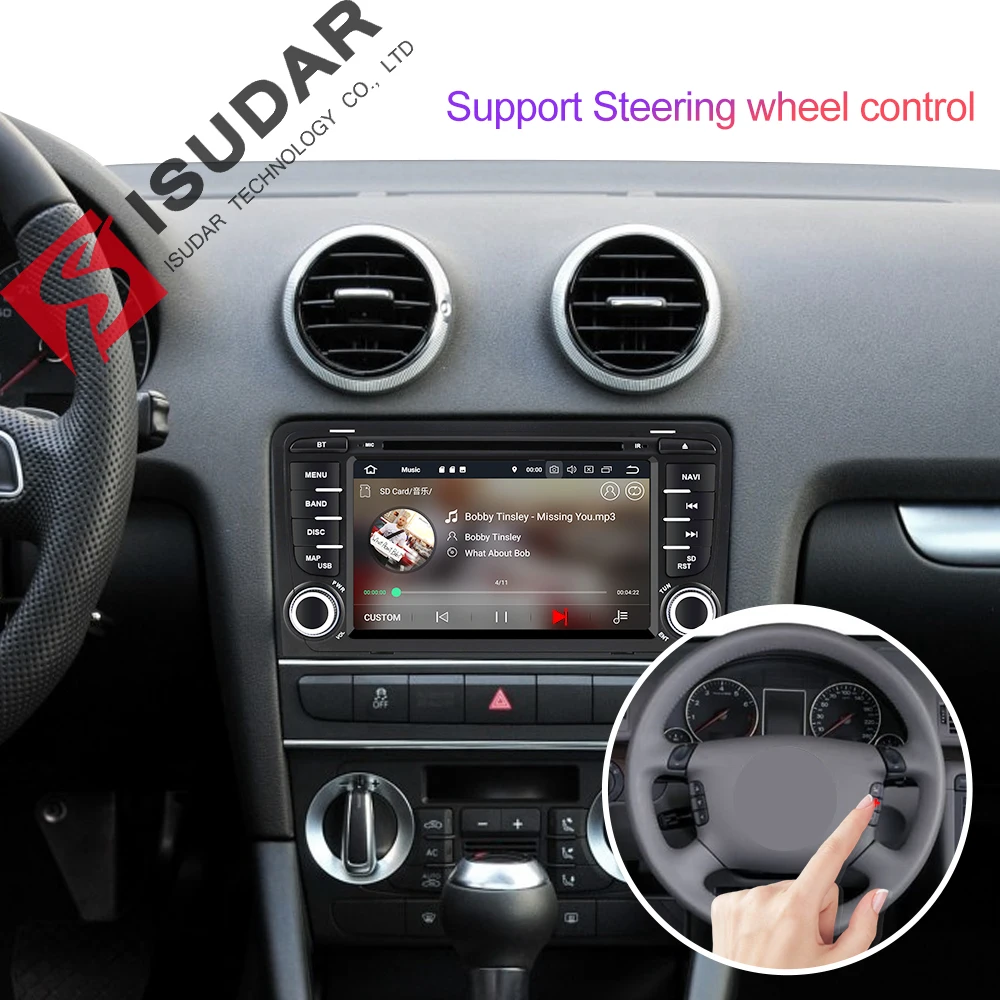Isudar 2 Din Авто Радио Android 9 для Audi A3 8 P/A3 8P1 3-дверей/S3 P/RS3 Sportback Автомобильный