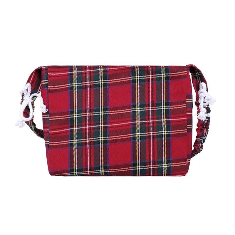 

2021 New Retro Red Plaid Underarm Women's Bag White Blue Baguette Bag Portable Crossbody Shoulder Messenger Bag For Women