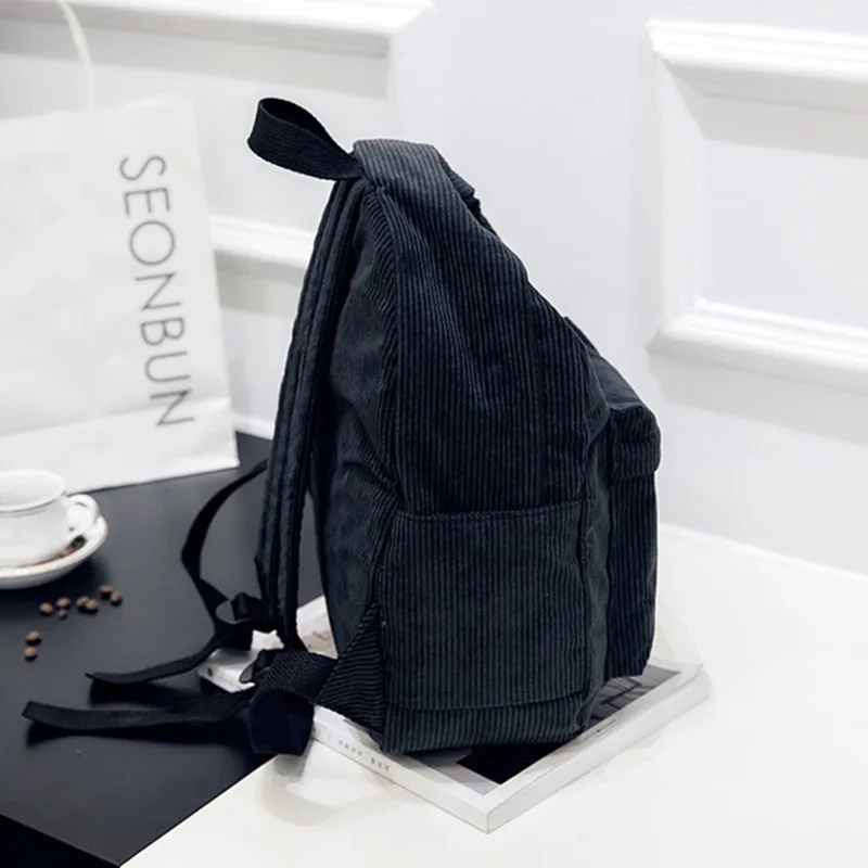 Рюкзак из мягкой ткани в стиле Преппи с дизайном из вельвета для девушек-подростков в школу, женский рюкзак для ноутбука.